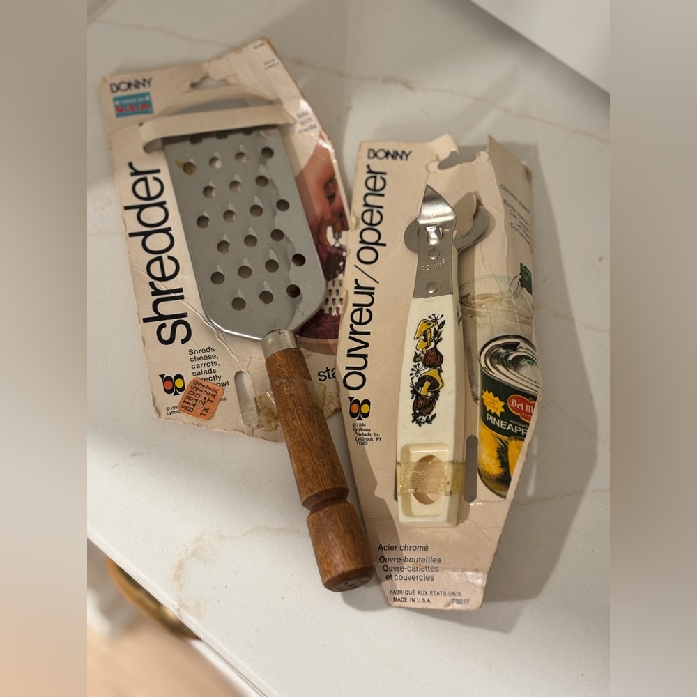 Vintage Bonny Kitchen Tool Lot Shredder & Ouvreur Opener NOS USA